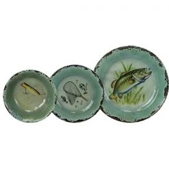 Rivers Edge Products Various gifts 12 piece Fish Dinnerware Set