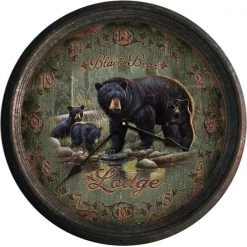 Rivers Edge Products Various gifts Black Bear Lodge Clock