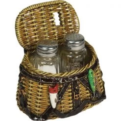 Rivers Edge Products Various gifts Fishing Creel Salt and Pepper Shaker Set