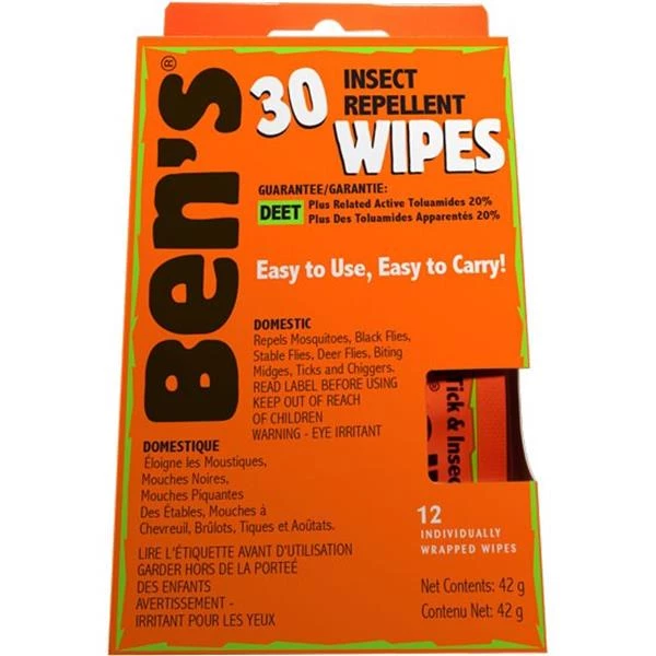 Ben's Bug spray and insect repellent lotions 0007-7085 Wipes 3 Ben's Bug spray and insect repellent lotions 0007-7085 Wipes