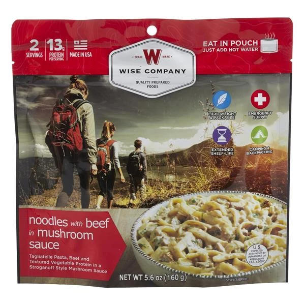Wise Company Camping food Noodles with Beef in Mushroom Sauce 3 Wise Company Camping food Noodles with Beef in Mushroom Sauce