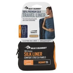 Sea to Summit Camping pillows and accessories Hooded Mummy Travel Sheet with -Deals Outdoors Store Premium Silk Travel Liner 1637009661
